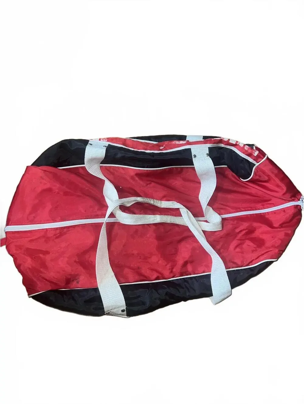 Vintage Puma Red and Black Duffel Bag with White Straps